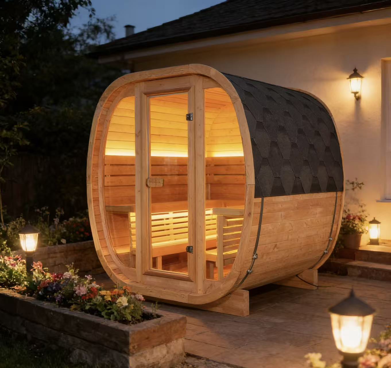 Spa Wellness Family - Sauna de Madera de Redwood Cúbica